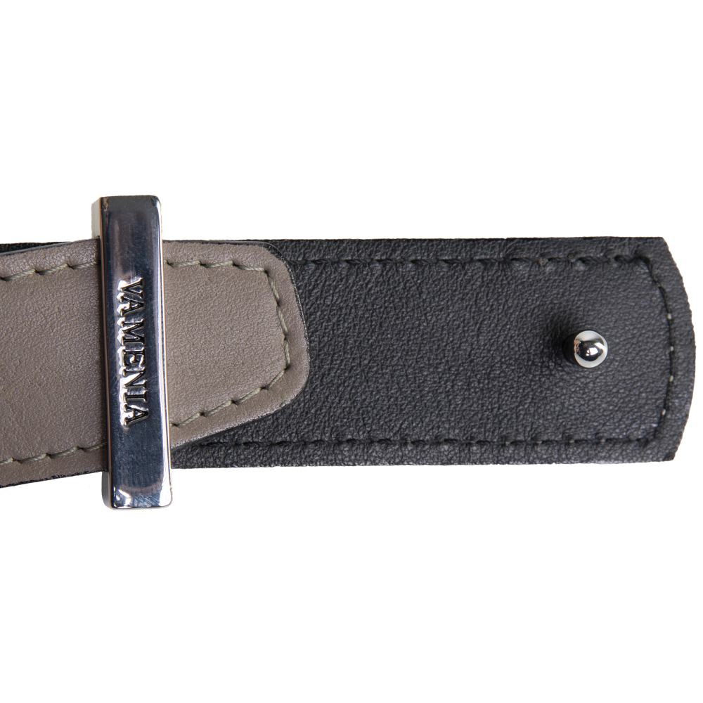 Reversible belt taupe and black