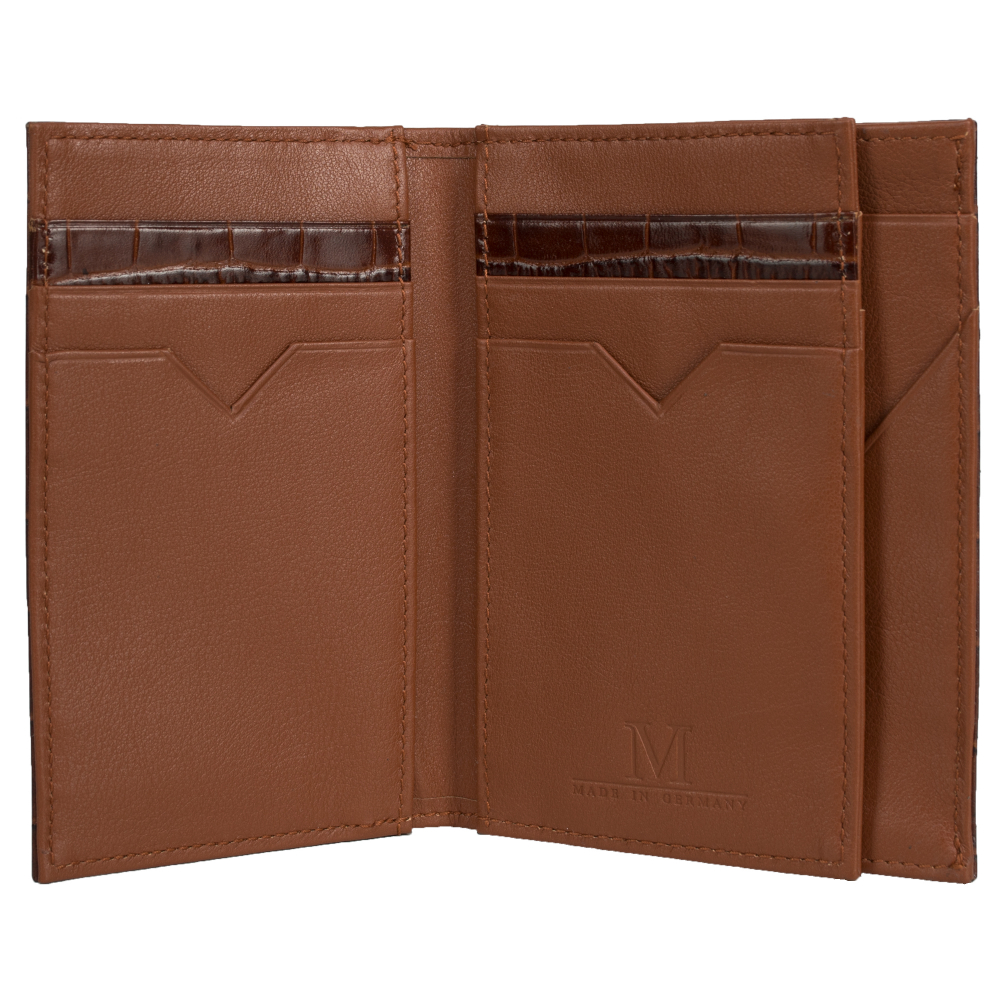 Foldable credit card case in crocodile pattern