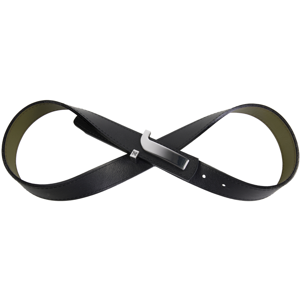 Reversible belt green and black