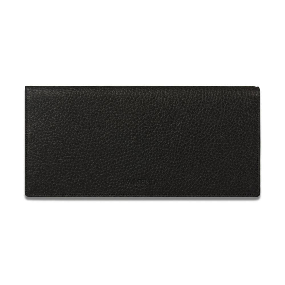 Brieftasche mit Münzfach aus schwarz genarbtem Kalbsleder 9cc -HADES-