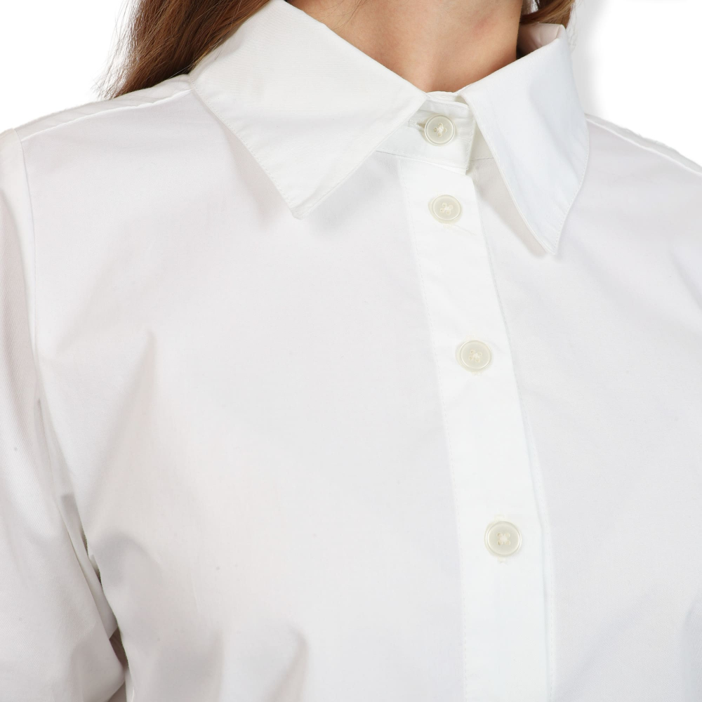 Shirt Blouse Boxi-Cut Poplin in White