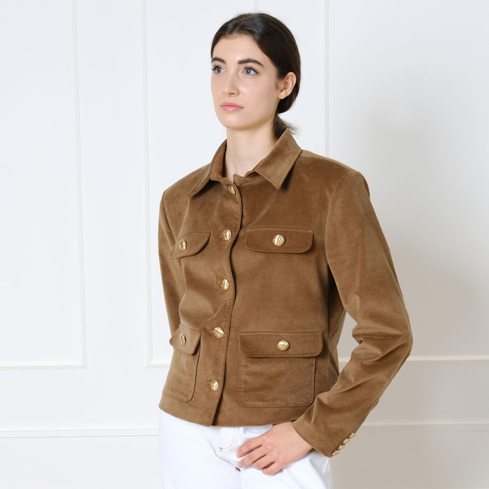 Velvet Jacket in Golden Brown