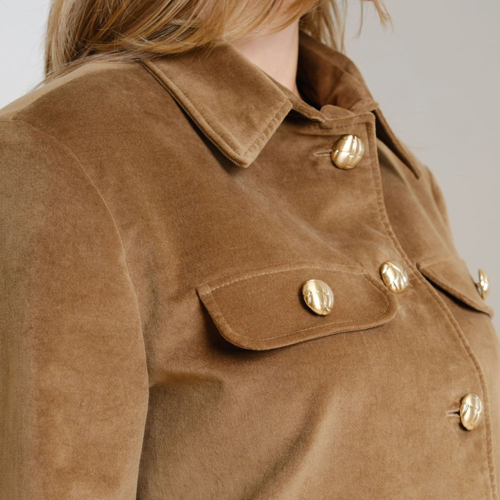 Preview: Samtjacke in Goldbraun