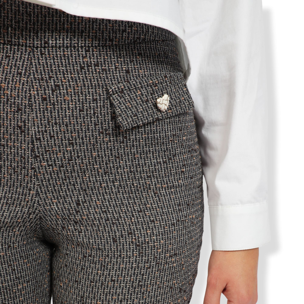 High-Waist Trousers Made of Linen and Virgin Wool