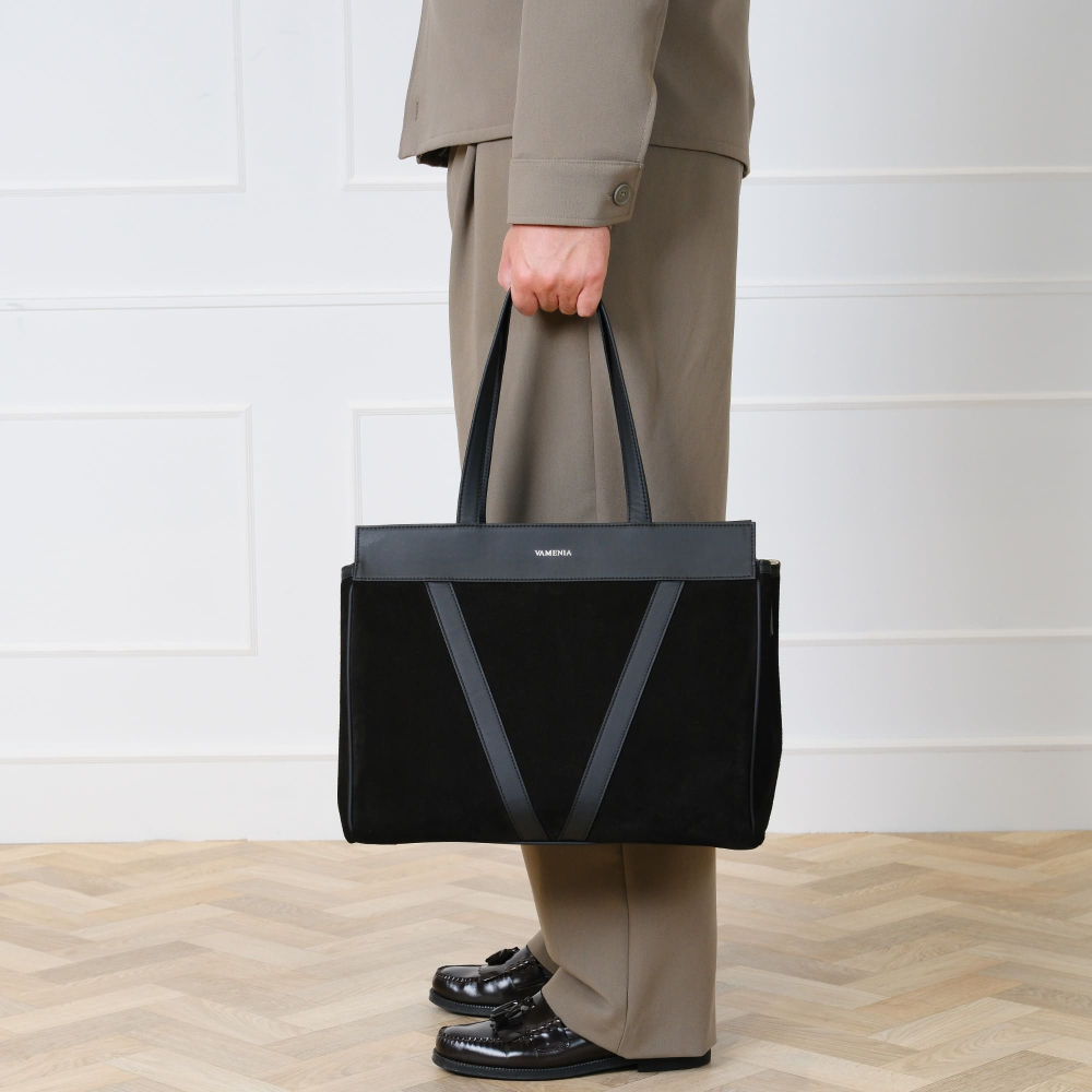 Shopper Tasche mit Reißverschluss aus Kalbsleder -CERES-