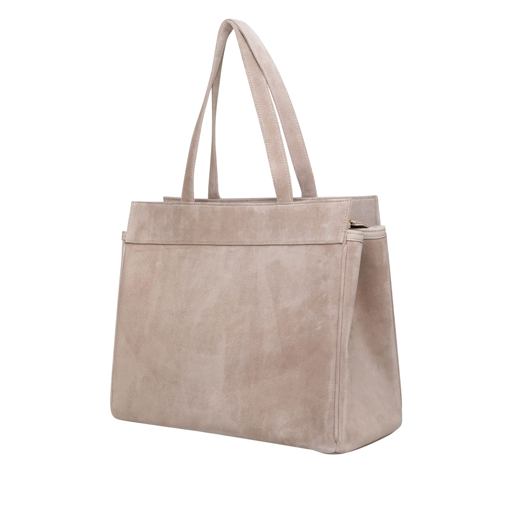 Preview: Shopper Tasche mit Reißverschluss aus Wildleder