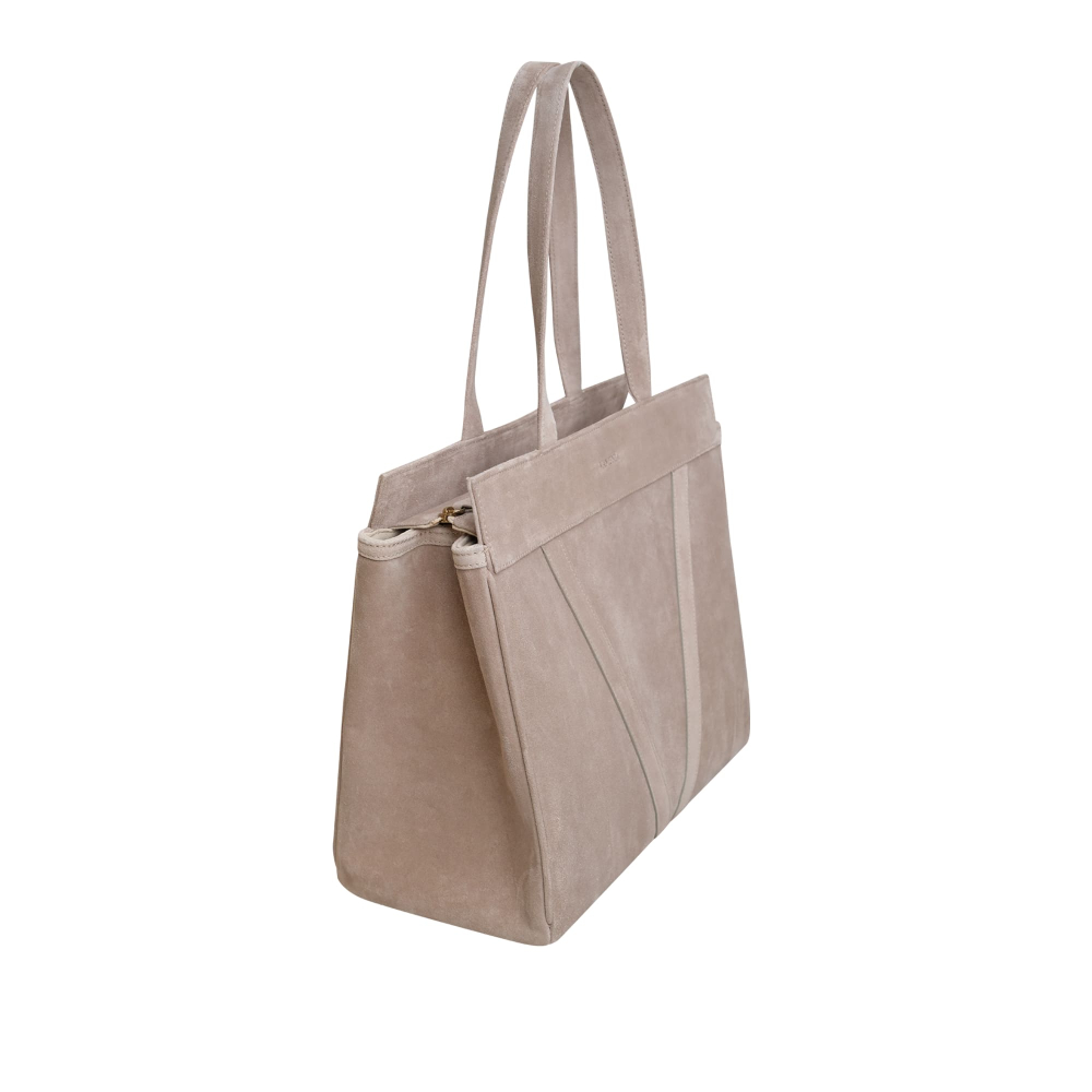 Preview: Shopper Tasche mit Reißverschluss aus Wildleder
