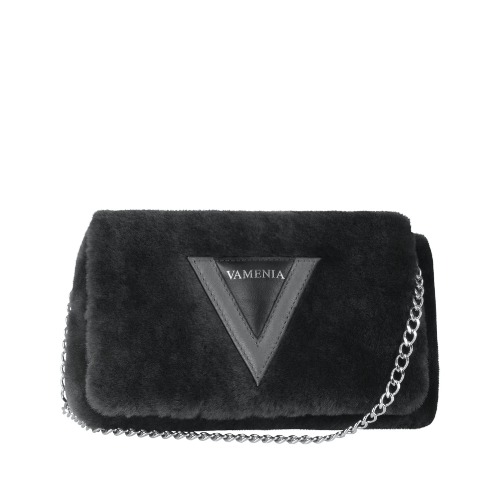 Crossbody Bag aus Lammfell in anthrazit -EPONA- MINI