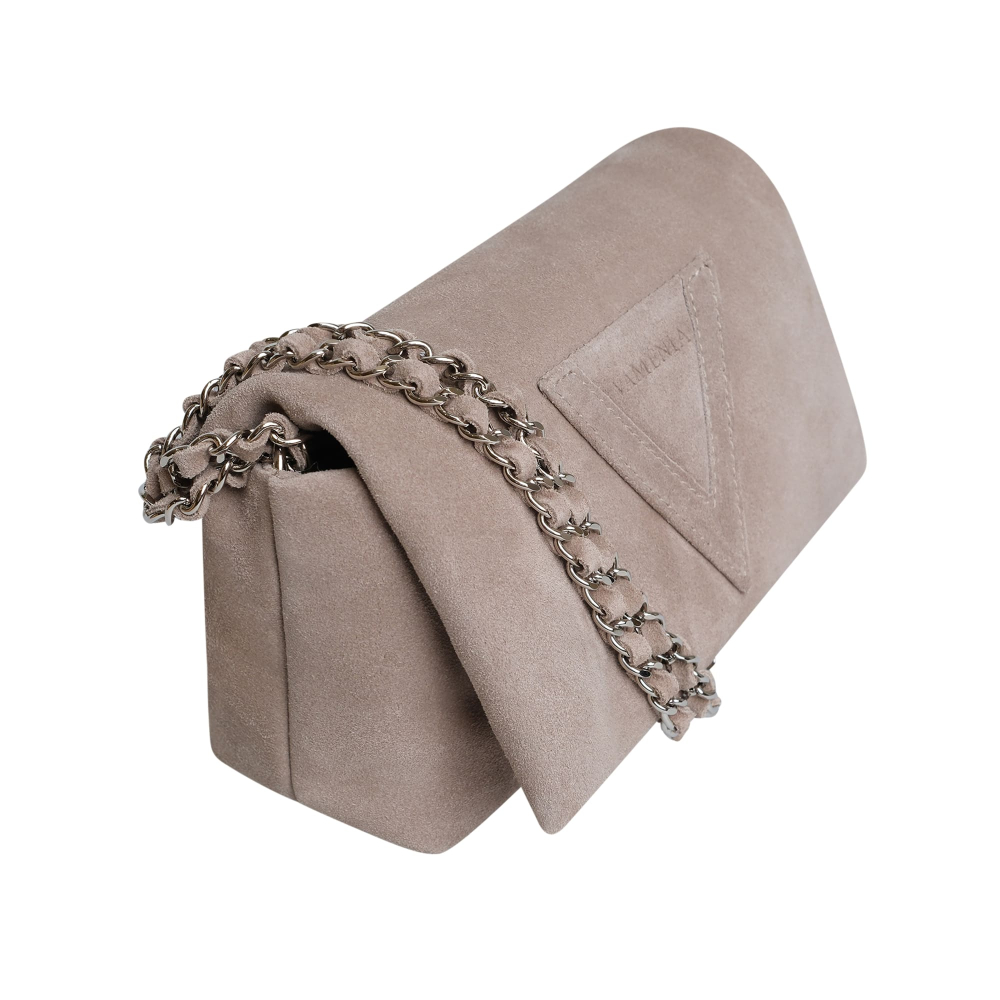 Preview: Crossbody Bag aus Wildleder Greige