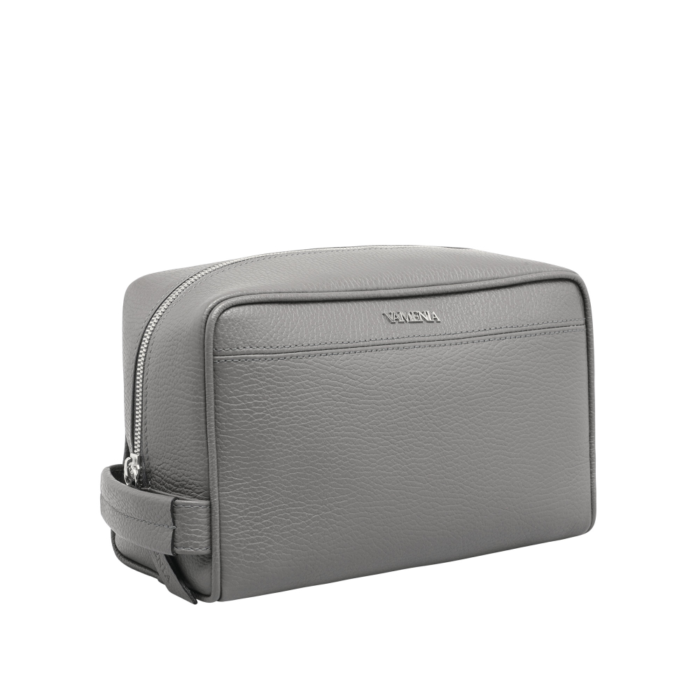 Preview: Toiletry bag made of calfskin taupe