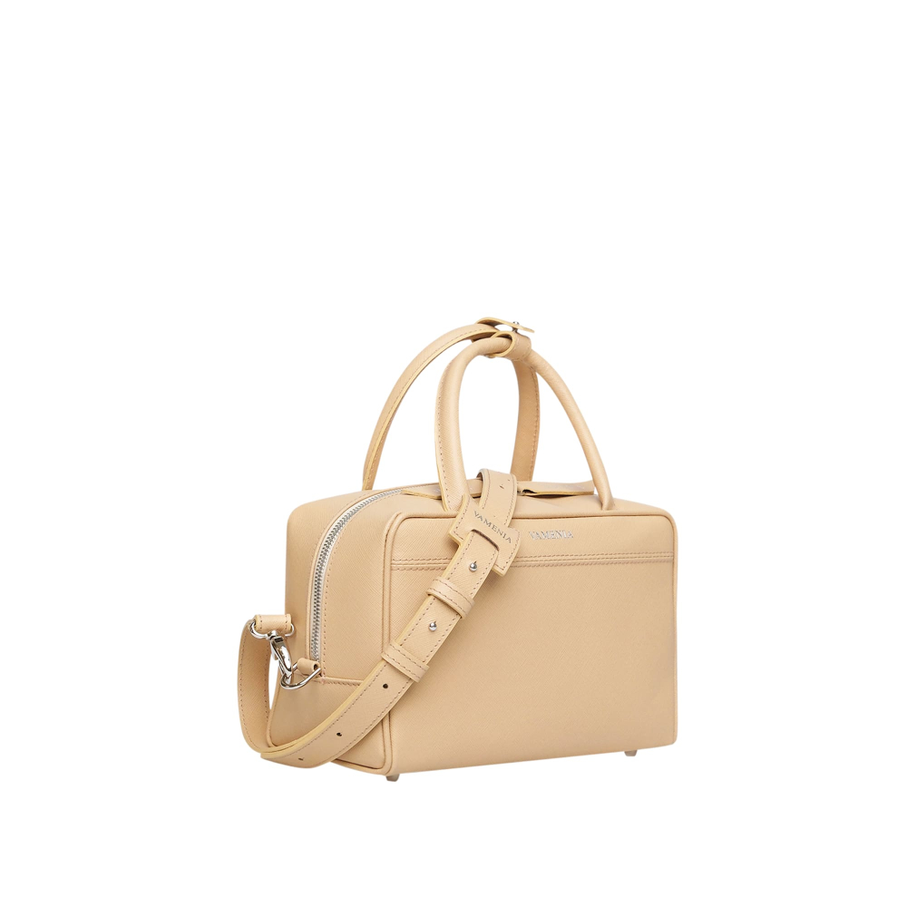 Crossbody Bag Henkeltasche aus Saffiano Leder Ecru