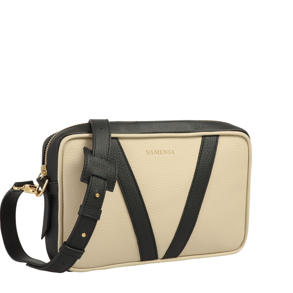Preview: Small Shoulder Bag made of calfskin -MONETA-