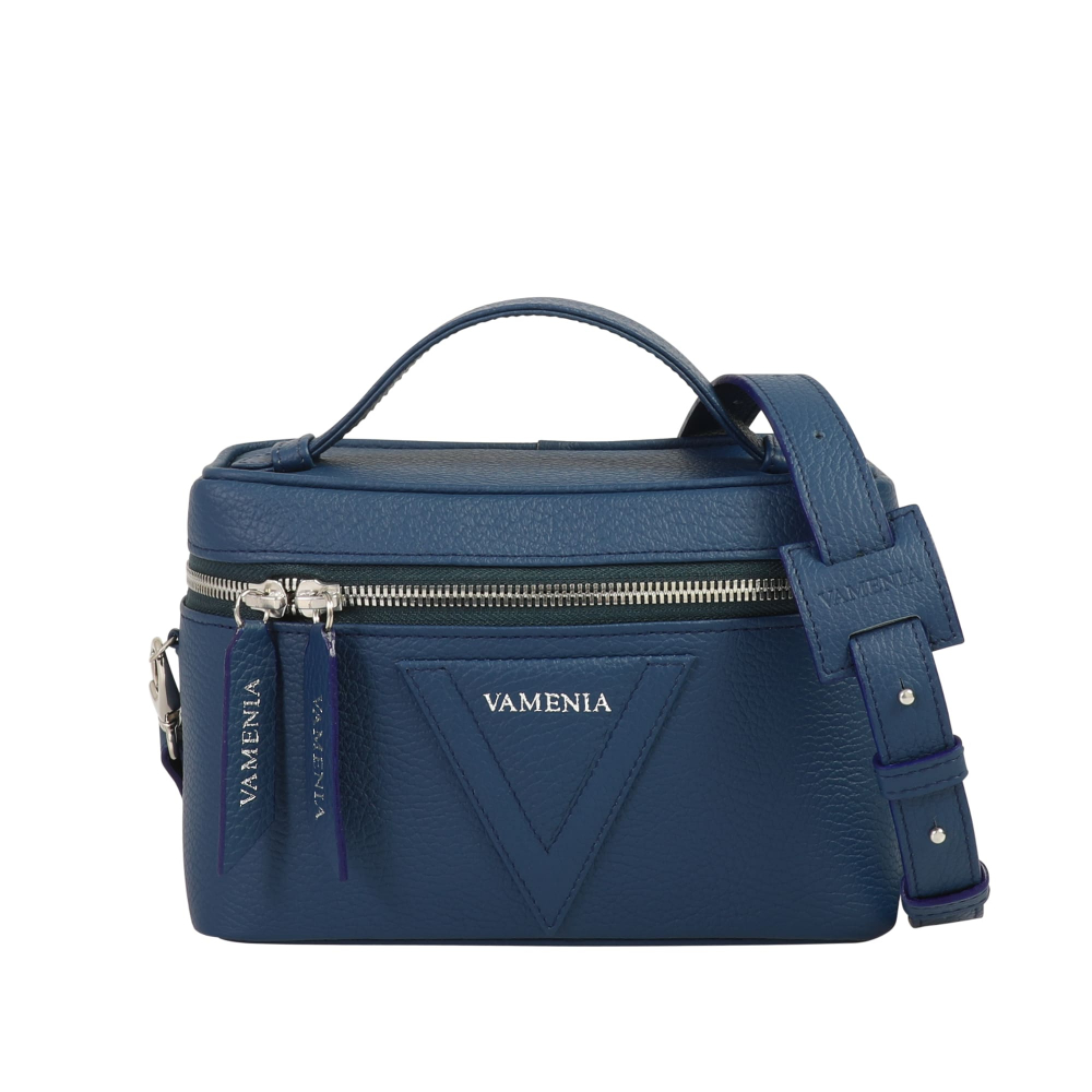 Shoulder Bag in Blue Calf Leather -OPIS-