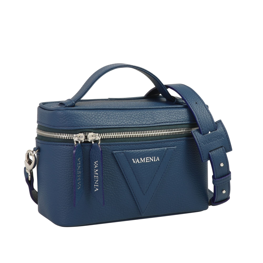 Shoulder Bag in Blue Calf Leather -OPIS-