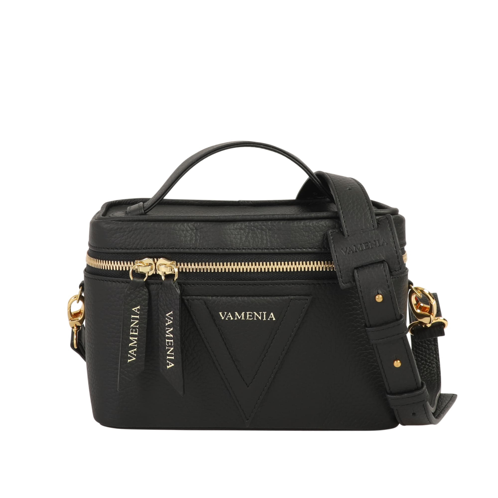 Shoulder Bag in Black Calf Leather -OPIS-
