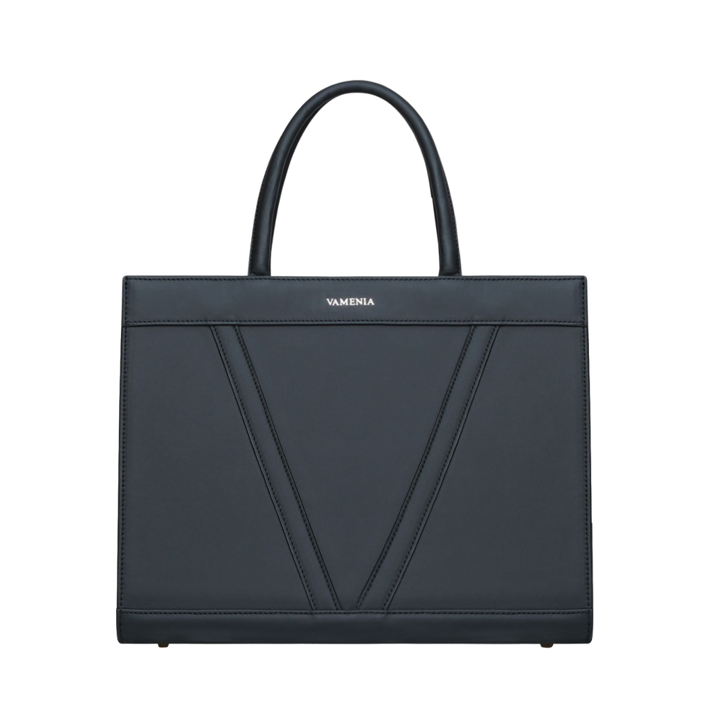 Preview: Handbag in Smooth Calf Leather Black