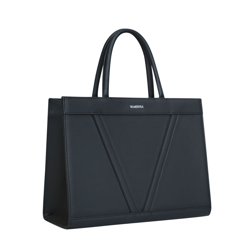 Handtasche aus glattem Kalbsleder Schwarz