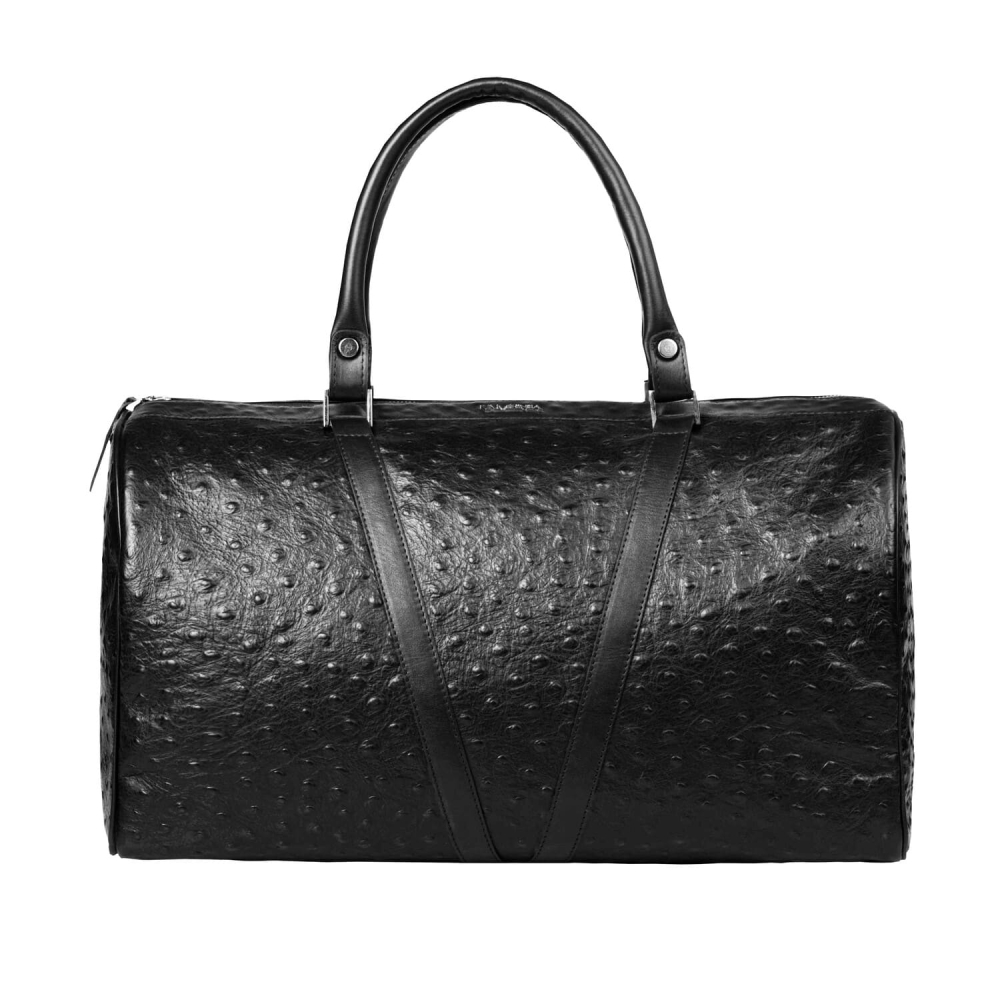 Reisetasche M aus schwarzem Leder -MERKUR-