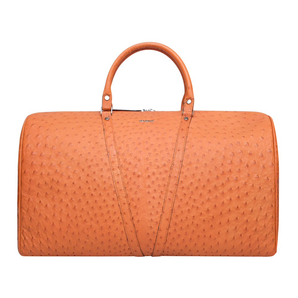 Travel bag made of Ostrich Leather Cognac