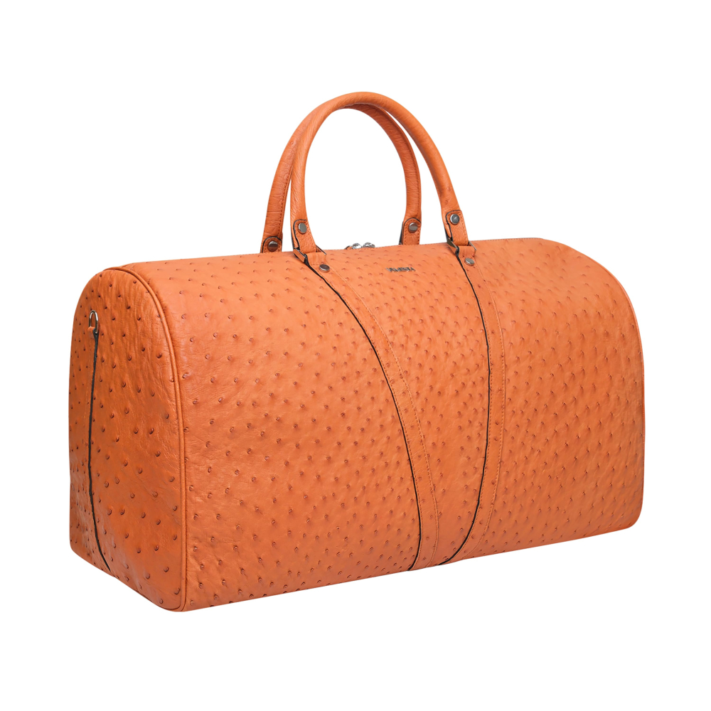 Travel bag made of Ostrich Leather Cognac