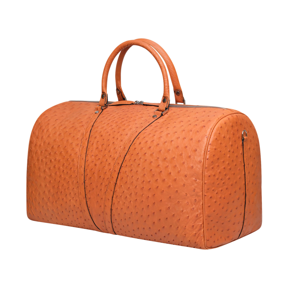 Preview: Travel bag made of Ostrich Leather Cognac