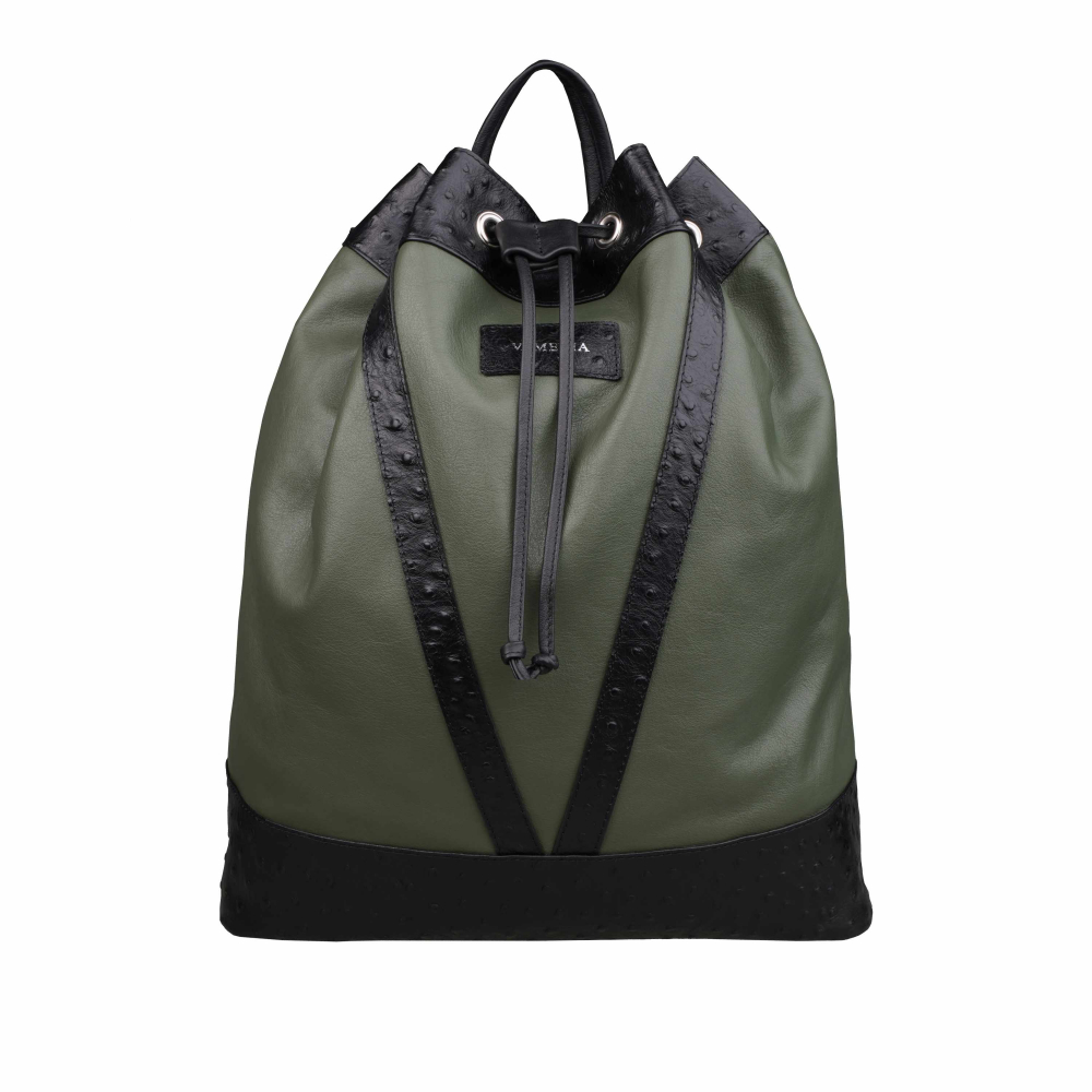 Rucksack aus Leder mit Kordelzug und Prägung -LAVERNA-