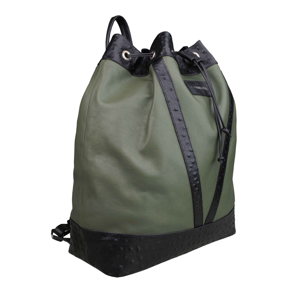 Rucksack aus Leder mit Kordelzug und Prägung -LAVERNA-