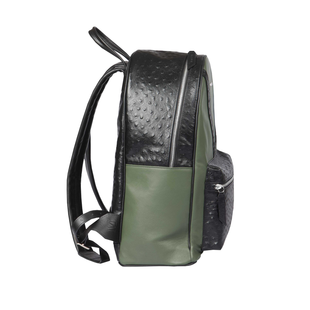 Rucksack mit dunkelgrünem und geprägtem Leder -JUVENTAS- Limitierte Edition 1/555​