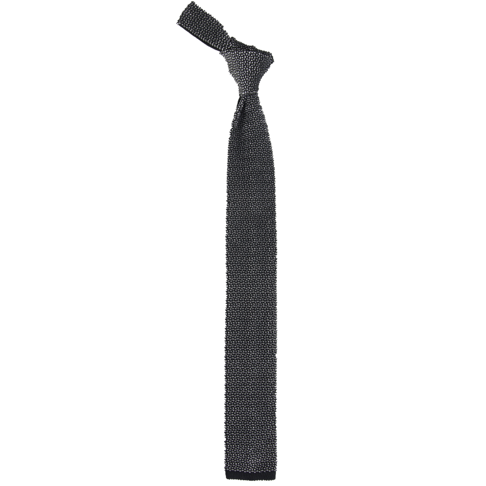 Seidenstrickkrawatte aus schwarz/weißem Seidentrikot