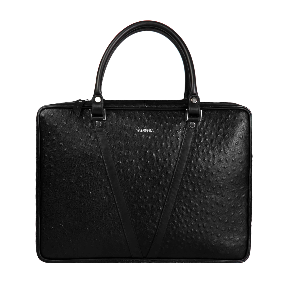 Briefcase made of calfskin black