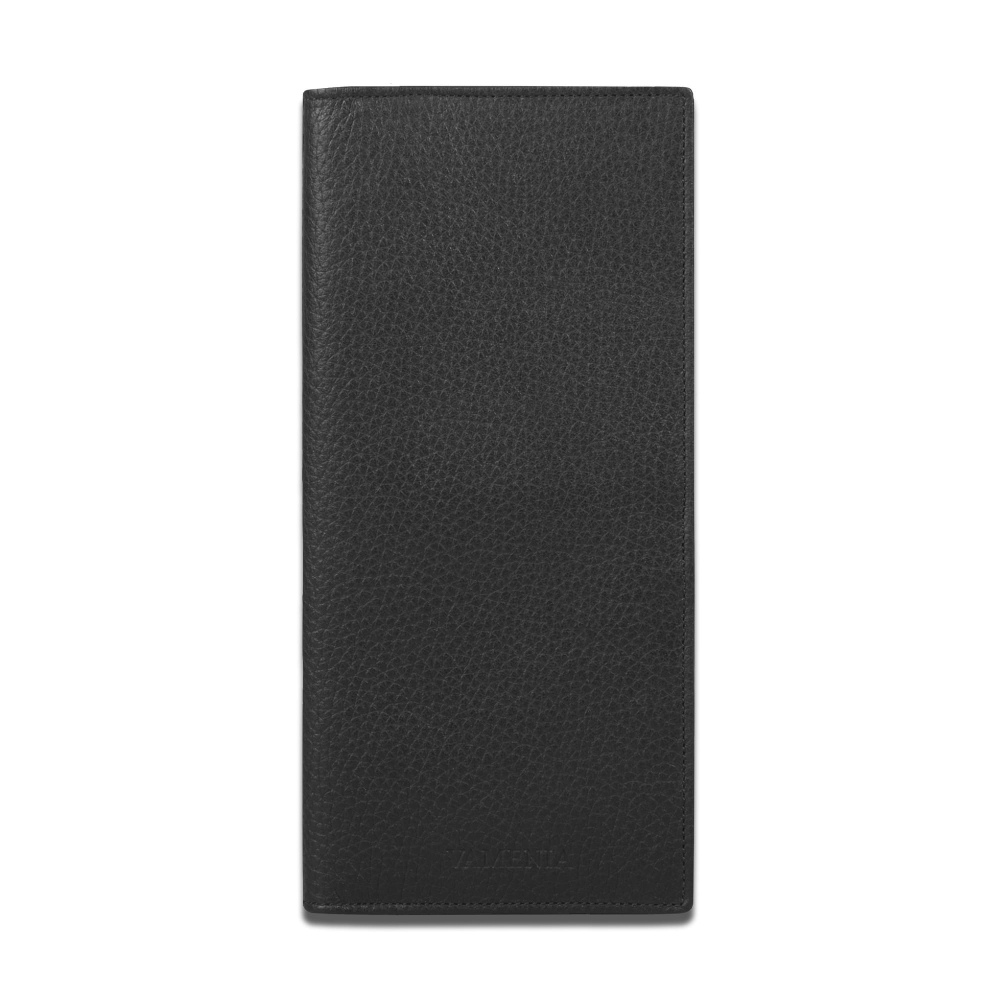 Brieftasche Continental aus schwarz genarbtem Kalbsleder 13 cc -FIDES-