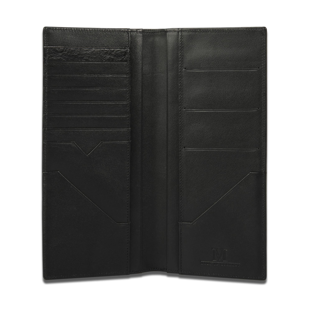 Brieftasche Continental aus schwarz genarbtem Kalbsleder 13 cc -FIDES-