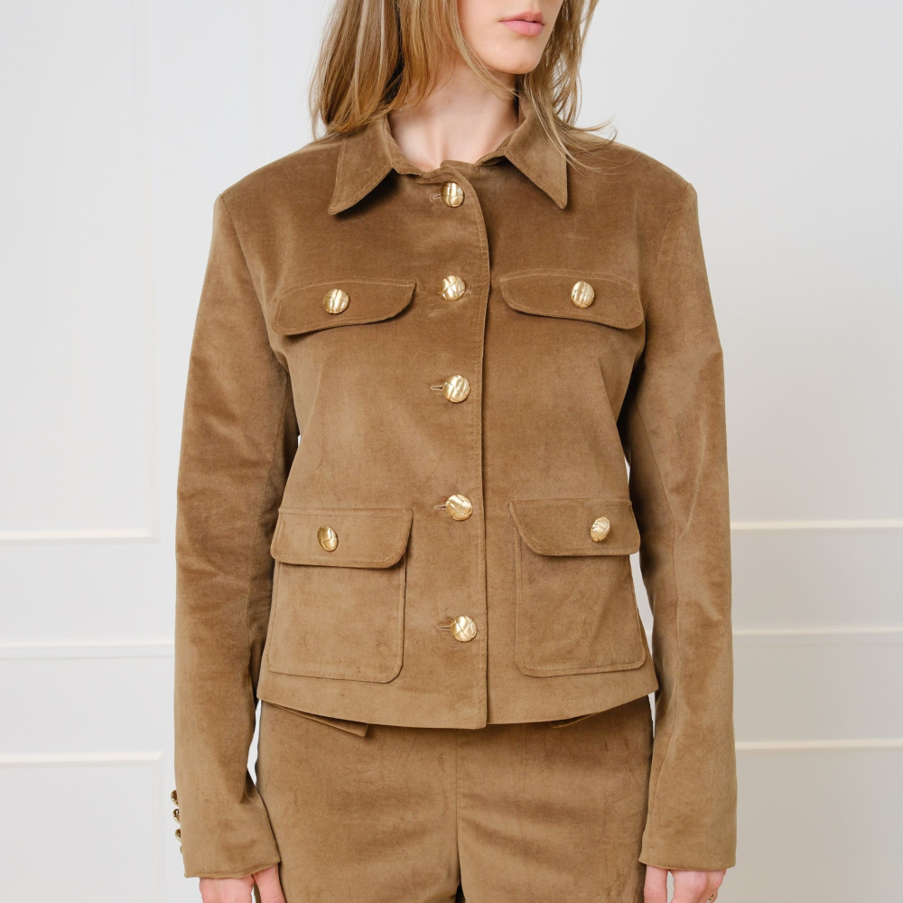 Samtjacke in Goldbraun