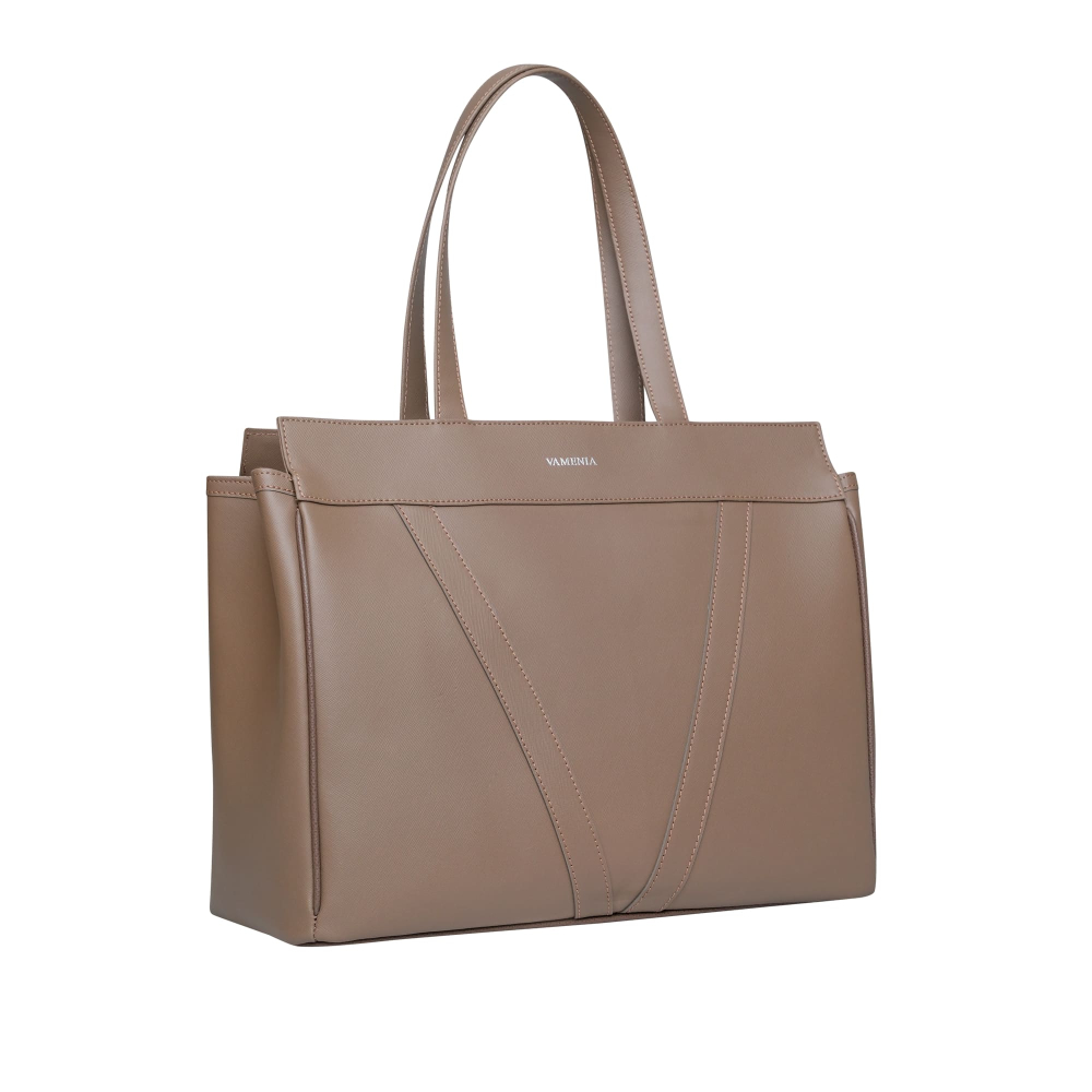 Shopper Tasche mit Reißverschluss aus Kalbsleder