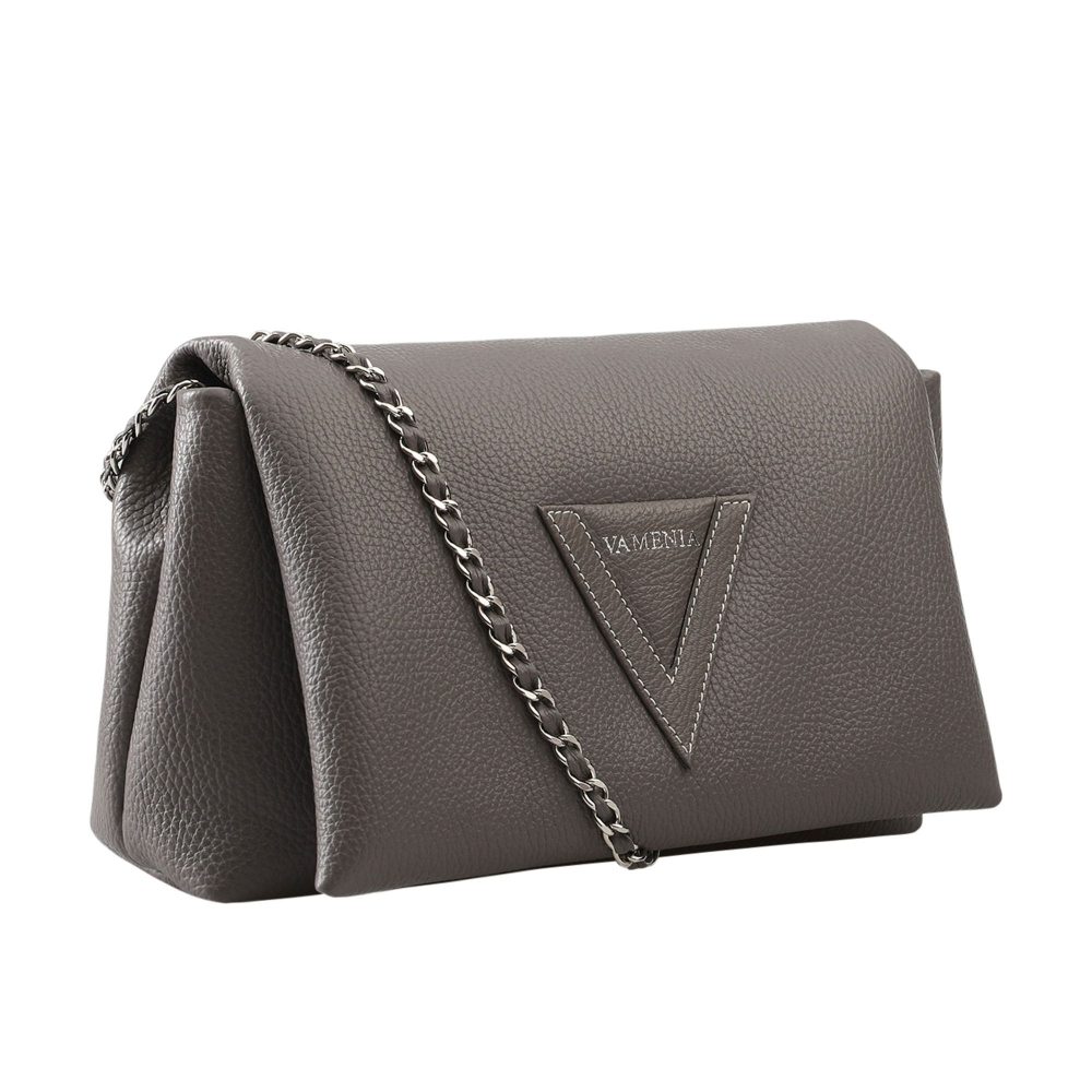 Schultertasche aus Kalbsleder in taupe EPONA Midi
