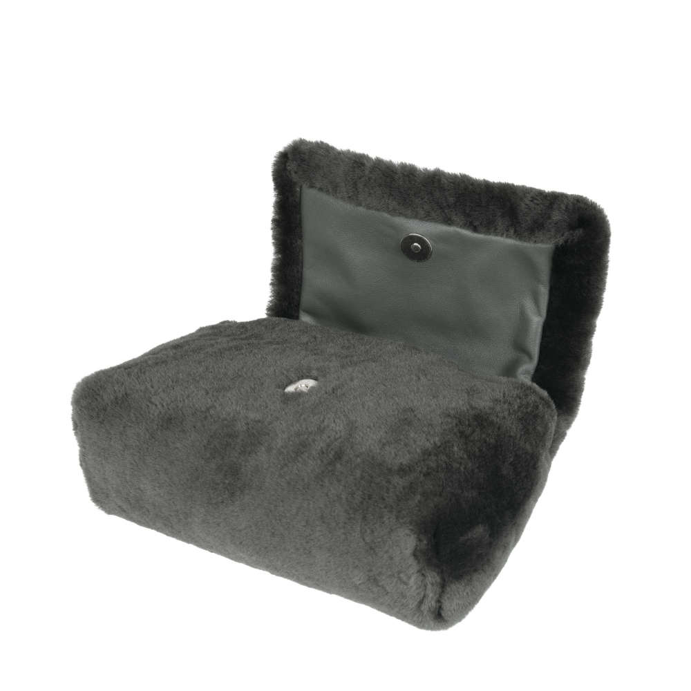Crossbody Bag aus Lammfell in anthrazit -EPONA- MINI