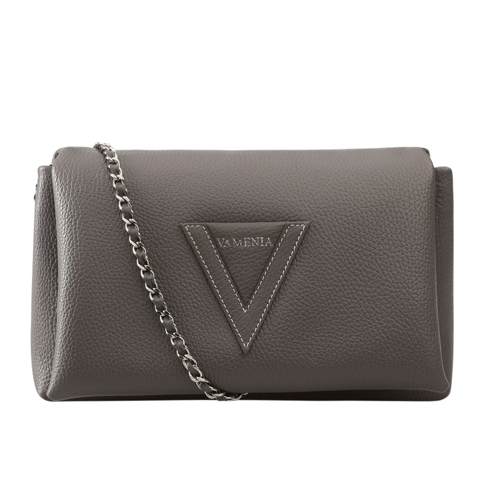 Schultertasche aus Kalbsleder in taupe EPONA Midi