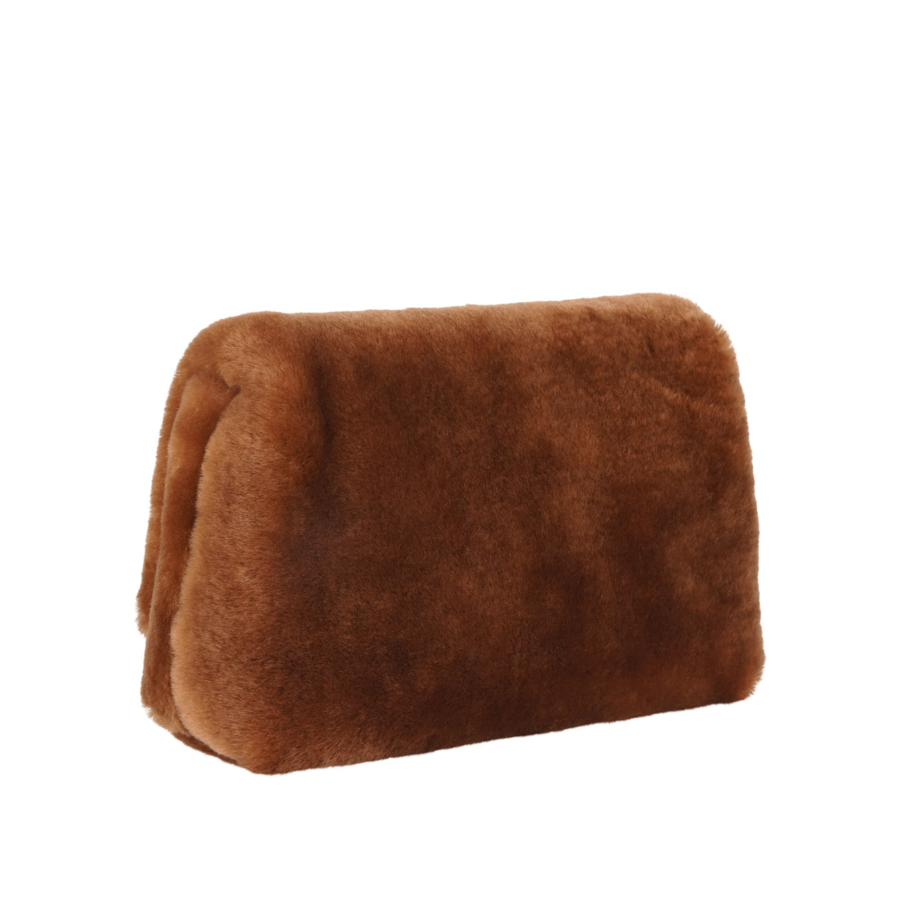 Crossbody Bag aus Lammfell in nussbraun -EPONA- MINI