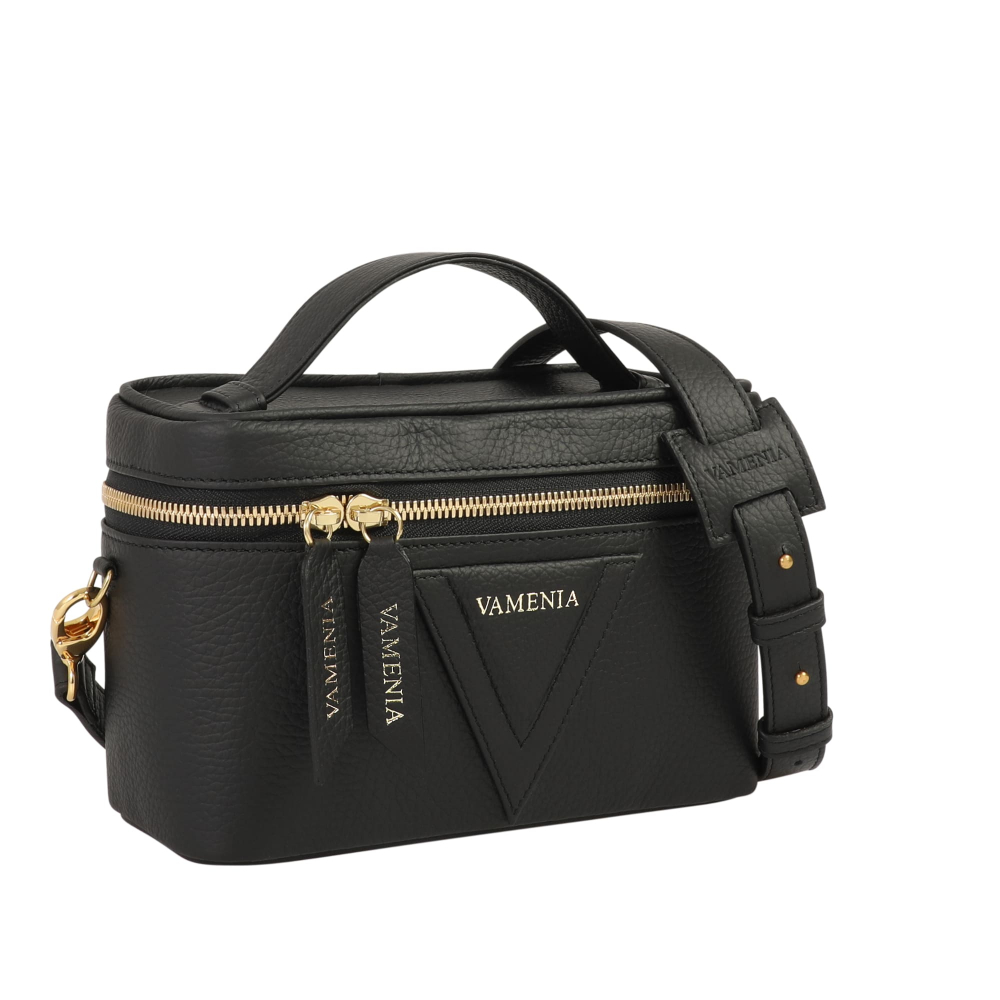 Shoulder Bag in Black Calf Leather -OPIS-