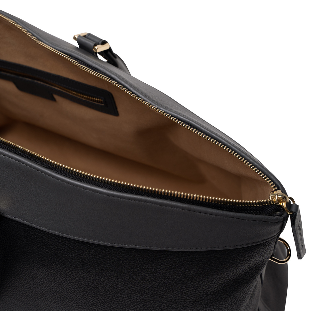 Travel bag made of calfskin black gray-VIRTUS-