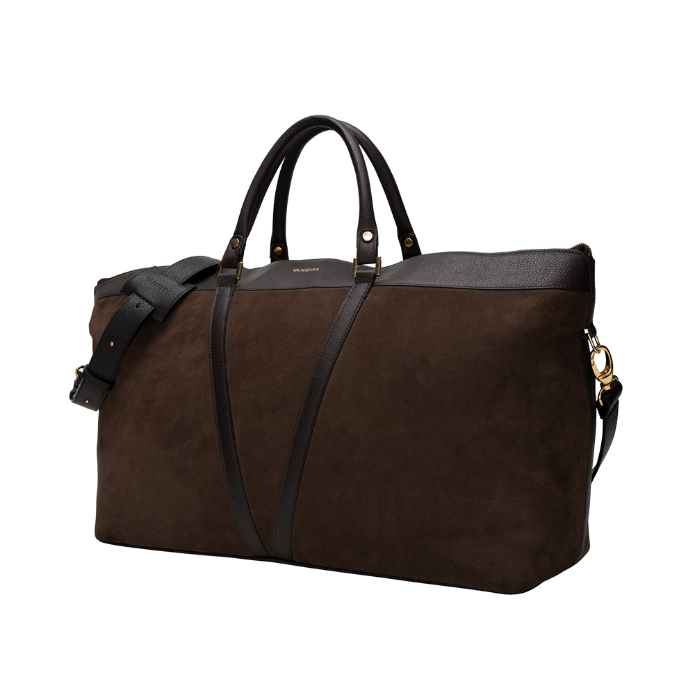 Travel Bag made of suede brown -VIRTUS-