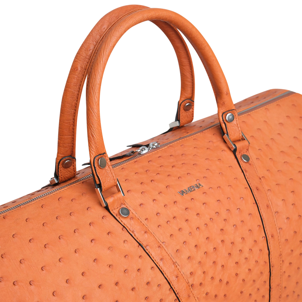 Travel bag made of Ostrich Leather Cognac