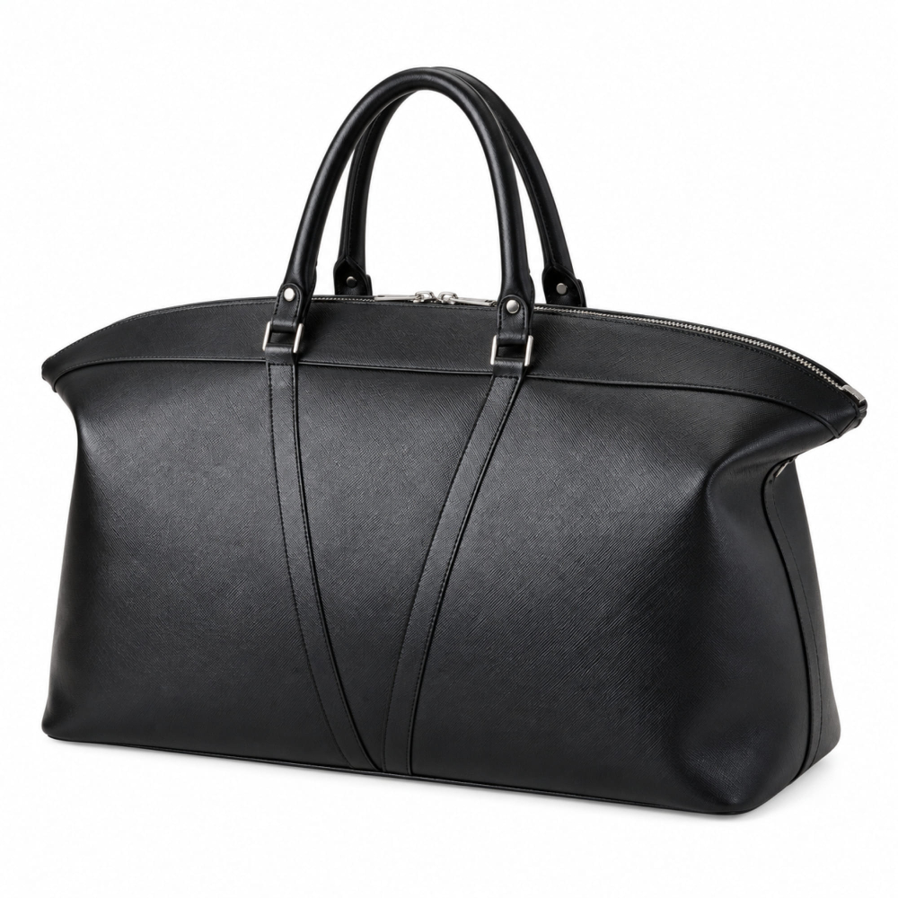 Reisetasche aus Saffianoleder Schwarz