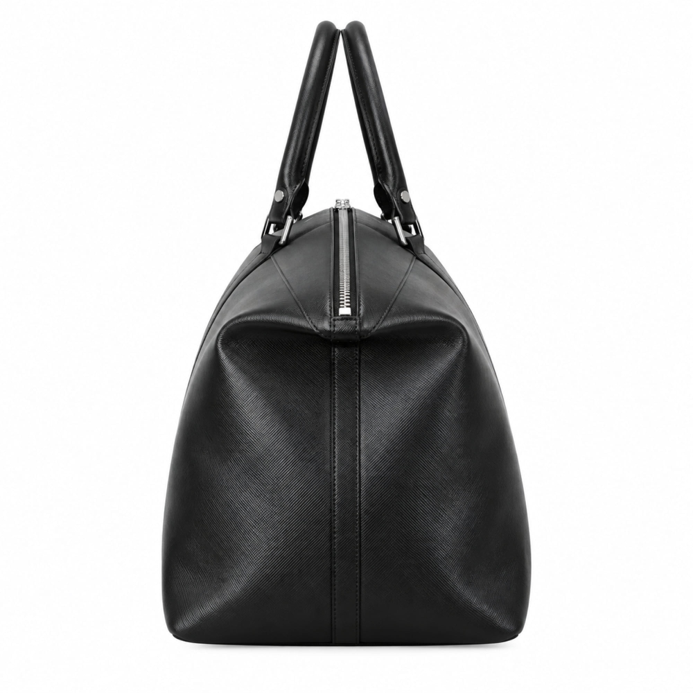 Reisetasche aus Saffianoleder Schwarz