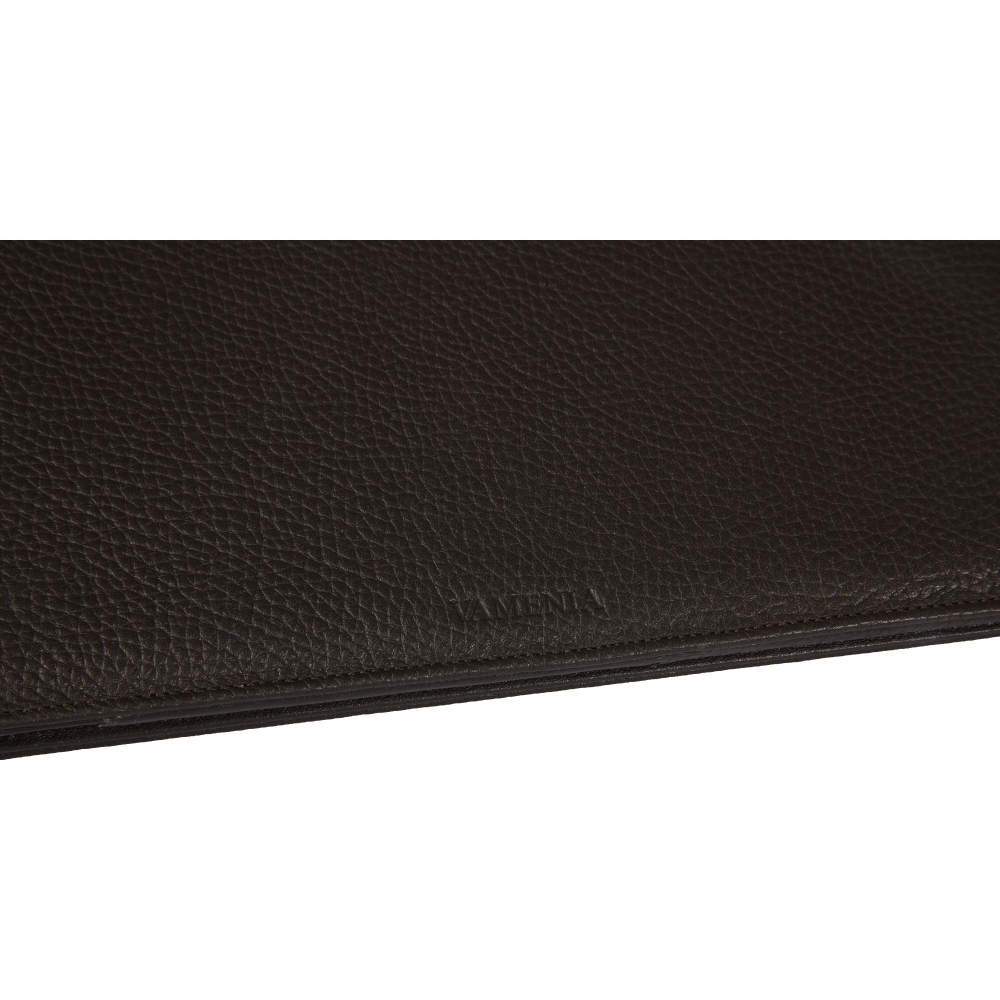 Notizmappe aus braun genarbtem Kalbsleder 6 cc -THEMIS- 