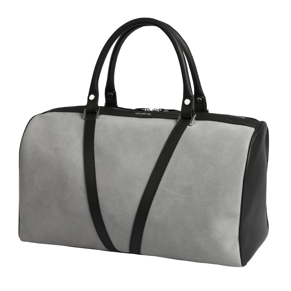 Travel bag M gray velour leather -MERKUR- Limited 1/555 -