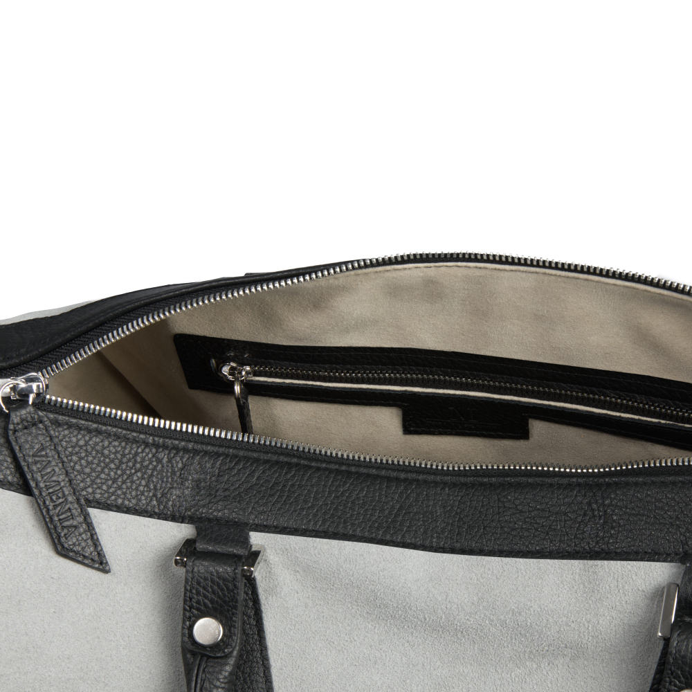 Travel bag M gray velour leather -MERKUR- Limited 1/555 -