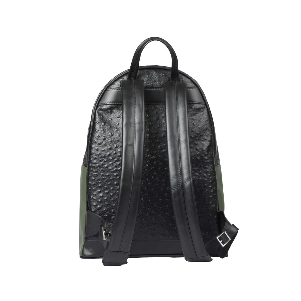 Rucksack mit dunkelgrünem und geprägtem Leder -JUVENTAS- Limitierte Edition 1/555​