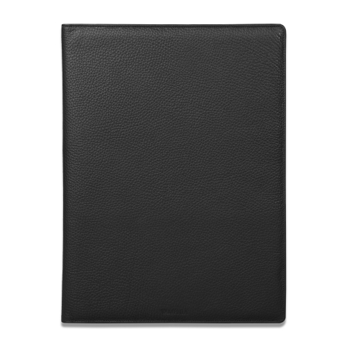 Notizmappe aus schwarz genarbtem Kalbsleder 6 cc -THEMIS- 